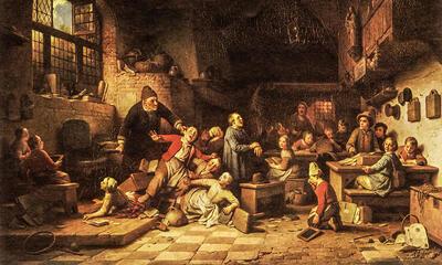 Ferdinand de Braekeleer de Oude, De dorpsschool, 1854 