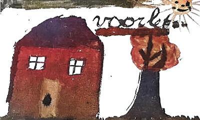 Kindertekening van Anneleen (7 jaar): 'mijn huis, mijn aangezicht' 