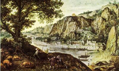 Lucas van Valckenborch, Gezicht op Hoei vanaf Ahin