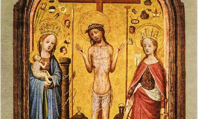 Meester van de Heilige Veronica, Genaamd Meister Wilhelm, De man van smarten tussen de H. Maagd en de H. Catharina