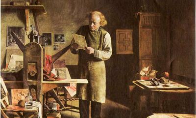 Henri de Braekeleer, De Koperplaatdrukker, 1875