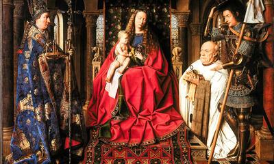 Jan van Eyck, Madonna met Kanunnik Joris van der Paele, 1436