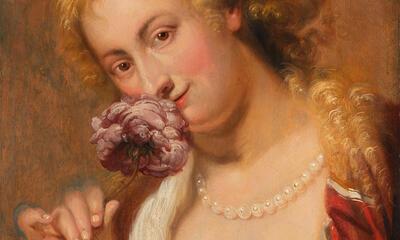 Jan Boeckhorst, Dame met een roos in het haar, 1650-60