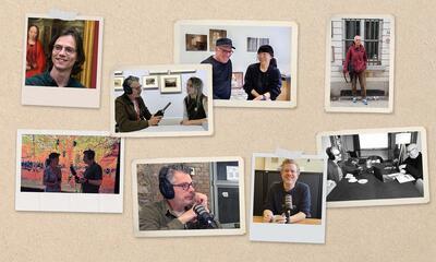 verzameling souvenirs van interviews