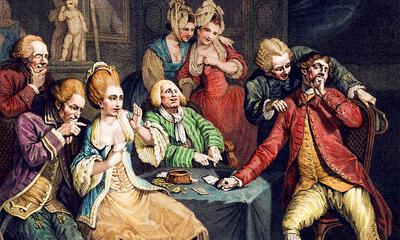 L. Romanet naar een werk van P.A. Will Filius, Jongeman verliest bij het spel, eerste helft 18de eeuw,