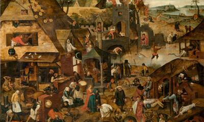 Pieter Brueghel II, Spreekwoorden, olieverf op paneel, inventarisnummer 5111