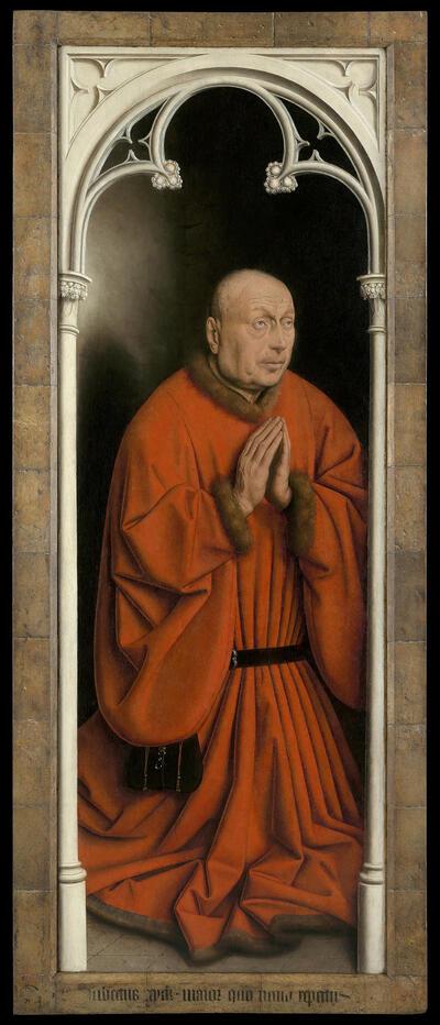 Buitenluiken: paneel met het portret van opdrachtgever Joos Vijd