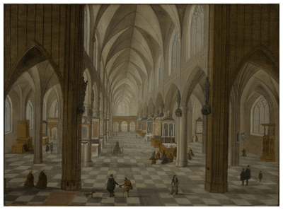 Pieter Neefs I, Interieur van de kathedraal van Antwerpen, olieverf op paneel