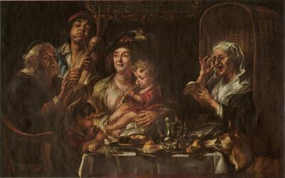 Jacob Jordaens Soo d'oude songen, soo pepen de jonge