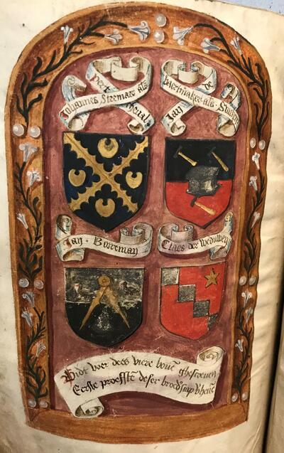 Folio met blazoen Borman uit het Liber Authenticus