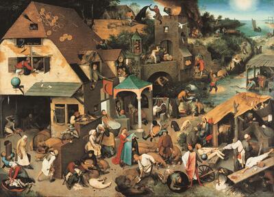 Pieter Bruegel de Oude, De spreekwoorden, 1559, olieverf op paneel, 117,5 x 163,5 cm