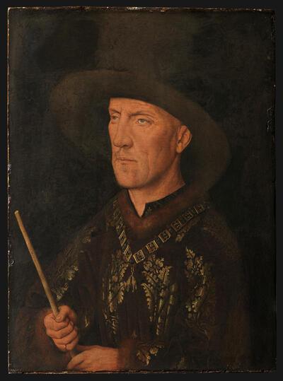 Jan van Eyck, Portret van Baudouin de Lannoy, ca. 1435, olieverf op paneel, 26,6 × 19,6 cm