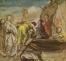 Jacob Jordaens, Het schip van Odysseus, vóór zijn vertrek, door Calypso bevoorraad
