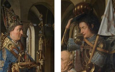 Jan van Eyck, Madonna met kanunnik Joris van der Paele (detail), 1436, olieverf op paneel, 124,5 x 160 cm