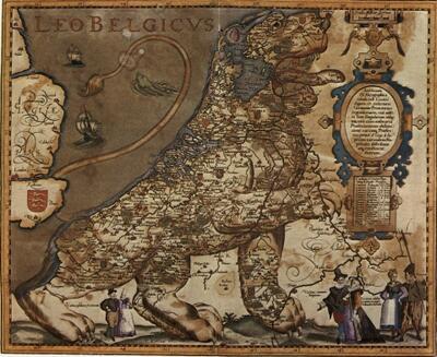 Petrus Kaerius, kaart Leo Belgicus uit de atlas 'Germania inferior'