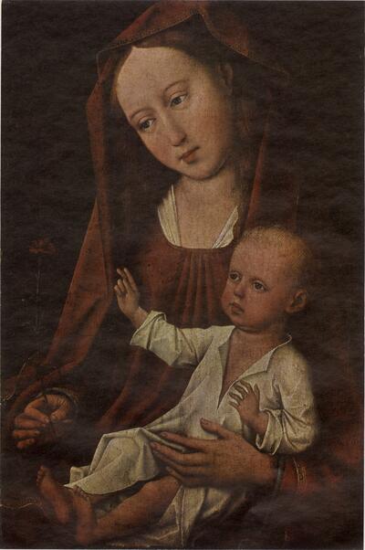 Meester van de Magdalenalegende - Madonna met de anjer