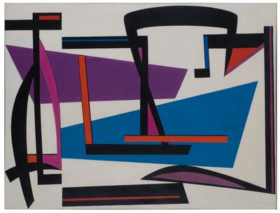 Francine Holley, Groot blauw abstract, 1953