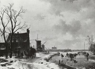 W.J.J.Nuyen - De oude molen in de winter