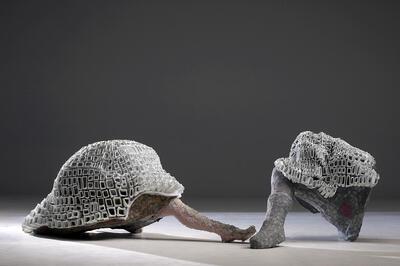 Erlend Van Landeghem, Communication?, 2000, silicone en pvc op polyester, 64 x 100 x 50 cm