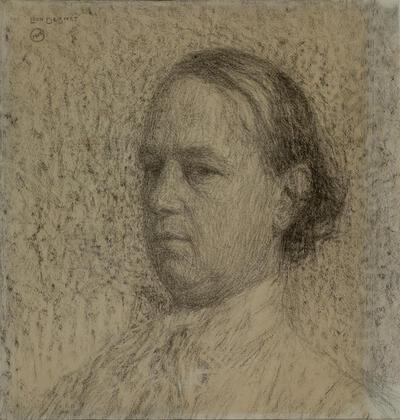 Léon De Smet, Portret van Gustave Van de Woestyne, 1916, potlood op papier, 413 x 395 mm