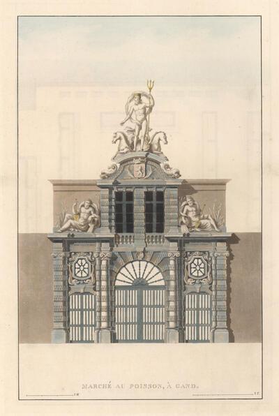 Pierre-Jacques Goetghebuer, Marché au Poisson, in: Choix des monumens, édifices et maisons les plus remarquables du royaume des Pays-Bas, 1817-1827