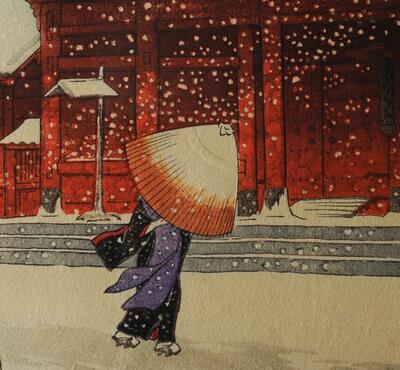 Fragment 'De Zojo-tempel te Shiba', 1925, Hasui