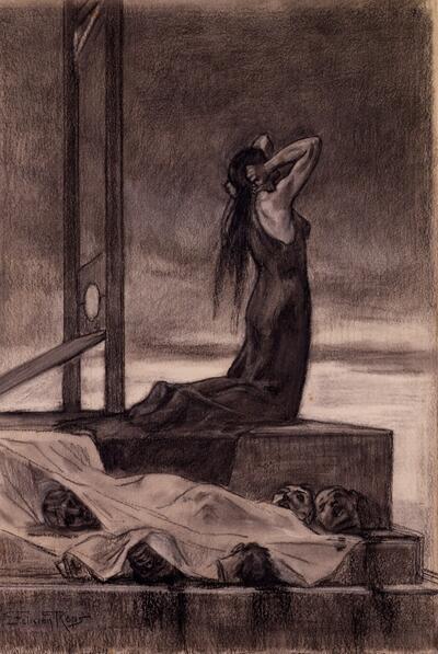 Félicien Rops, La Peine de mort, 1859
