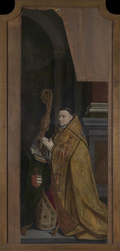 Michiel Coxcie, Portret van Ghisleen Temmerman (opdrachtgever van het drieluik en abt van de Sint-Pietersabdij), 1579 SINT-JACOBSKERK, GENT