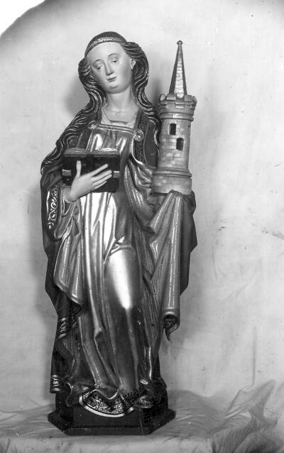 Meester van Varsseveld (Kalkar, D), Heilige Barbara van Nicomedië, ca. 1480-1490 Achel, Sint-Monulphus-en-Gondulphuskerk