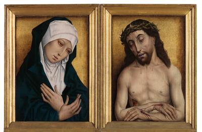Mater dolorosa en Man van Smarten Diptiek toegeschreven aan het atelier van Simon Marmion Zuidelijke Nederlanden, vijftiende eeuw Brugge, Groeningemuseum, inv. GRO 0201-202. I © WWW.ARTINFLANDERS.BE, FOTO: DOMINIQUE PROVOST