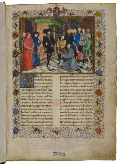 Jean Wauquelin, Chroniques de Hainaut (vol. 1) Zuidelijke Nederlanden, 1447-1468 Toegeschreven aan Rogier van der Weyden KBR - ms. 9242, fol. 1r