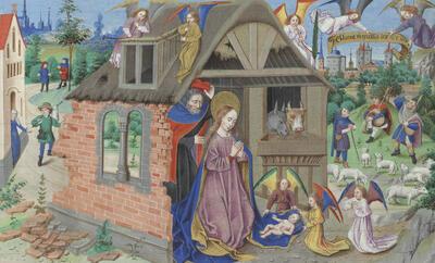Ludolphus van Saksen, Vita Christi Franse versie door Jean Aubert Zuidelijke Nederlanden, 1461 Toegeschreven aan Loyset Liédet KBR - ms. IV 106, fol. 30r