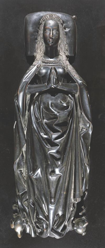 Renier van Thienen naar Jan I of II Borman, Grafbeeld van Isabella van Bourbon, circa 1475-1476, brons, 42 x 193 x 68 cm M – MUSEUM LEUVEN, LANGDURIGE BRUIKLEEN ONZE-LIEVEVROUWKATHEDRAAL, ANTWERPEN © ONZE-LIEVE-VROUWKATHEDRAAL, ANTWERPEN