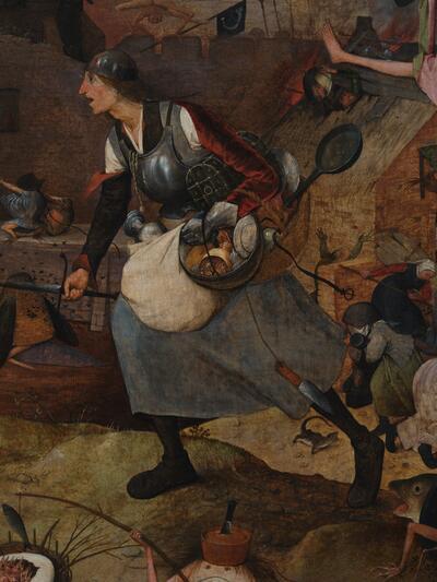 Pieter Bruegel de Oude, Dulle Griet (detail), 1563, olieverf op paneel, 117,4 x 162 cm MUSEUM MAYER VAN DEN BERGH, INV. MMB.0045