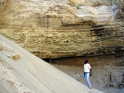 Meerafzetting van het Rukwameer in de Galu-vlakte, ten westen van Tanzania