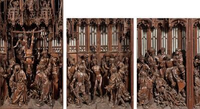 Jan I (?) en Jan II Borman, Sint-Jorisretabel (details), 1490–1493, eikenhout, 163,5 x 248,5 x 30,5 cm MUSEUM KUNST & GESCHIEDENIS, BRUSSEL