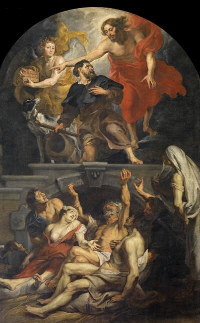 Rubens, De Heilige Rochus door Christus aangesteld tot patroon van de pestlijders, Sint-Martinuskerk Aalst 