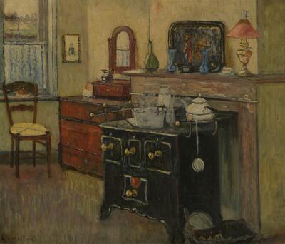 Louis Thevenet, Interieur, 1910, afmetingen: 60,5 cm x 70,5 cm