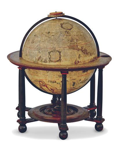 Arnoldus Florentius Van Langren, Globe in houten stoel, 1620, hout