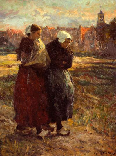 Franz Courtens, Na de begrafenis, 1894, olieverf op doek, 103 x 78 cm PRIVÉVERZAMELING