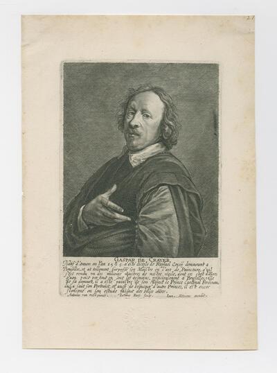 Jacob Neeffs, naar Antoon van Dyck, Portret van Gaspar de Crayer, gravure, 116 x 169 mm MUSEUM PLANTIN-MORETUS, ANTWERPEN/COLLECTIE PRENTENKABINET, ANTWERPEN – UNESCO WERELDERFGOED