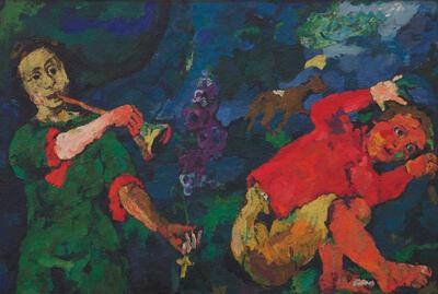 Oskar Kokoschka, De macht van muziek, 1918-19, olieverf op doek, 100 x 151,5 cm