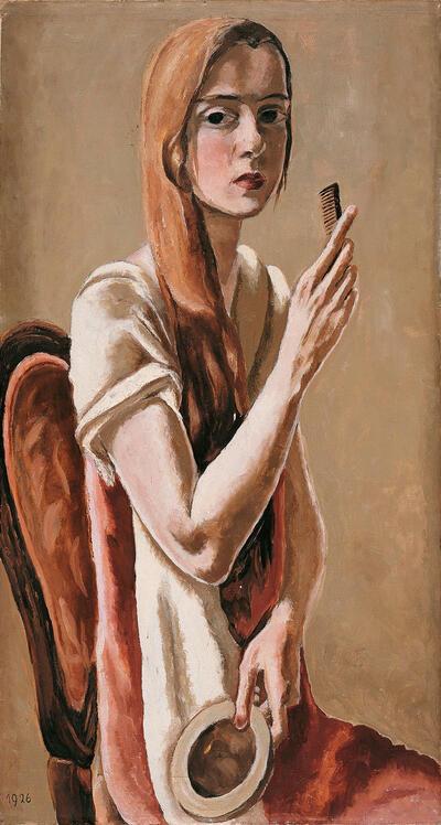 Marie-Louise Motesiczky, Zelfportret met een kam, 1926, olieverf op doek, 83 x 45 cm