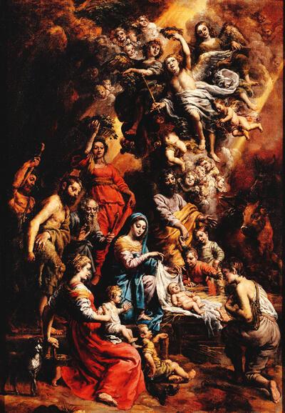 Theodoor van Loon, De aanbidding der herders (modello), 1630-1640, olieverf op doek, 60,7 x 41,9 cm Musée du Louvre, Parij