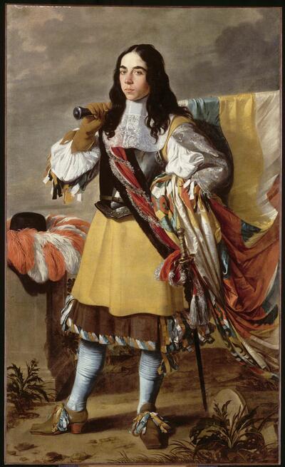 Vigor Boucquet, Een vaandeldraager, 1664, olieverf op doek, 184 x 112 cm MUSÉE DU LOUVRE, PARIJS