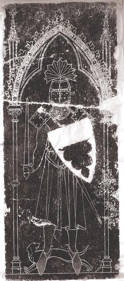 Wrijfprent van de grafzerk van Walther de Houtain († 1285), Villers-la-Ville