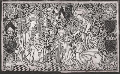Wrijfprent van de fundatieplaat van Marguerite d’Escornaix, abdis van Nijvel († 1462)
