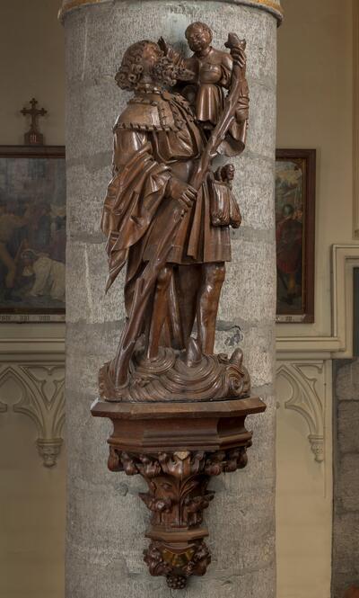 Meester van Elsloo, Heilige Christophorus, ca. 1510-1530 SINT-LAMBERTUSKERK, NEEROETEREN -