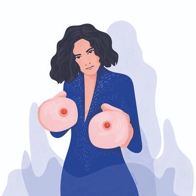 Flore Deman, illustratie Opgejaagd wwwild voor het feministische tijdschrift Charlie magazine, 2018
