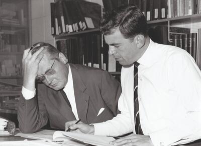 Léon Stynen (links) en Paul De Meyer (rechts), jaren 1960